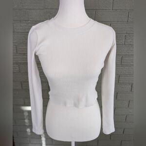 Wilfred Free White Long Cropped Top